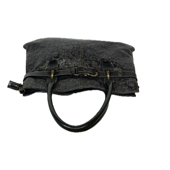 Roberta Gandolfi Made in Italy Black Leather Embossed Shoulder Bag - Picture 9 of 15